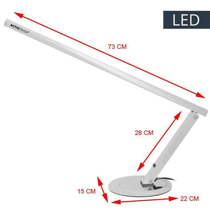 BeautyKit SLIM LED stalinė lempa – tolygus šviesos srautas be šešėlių nagų dizaino detalėms, aliuminio korpusas