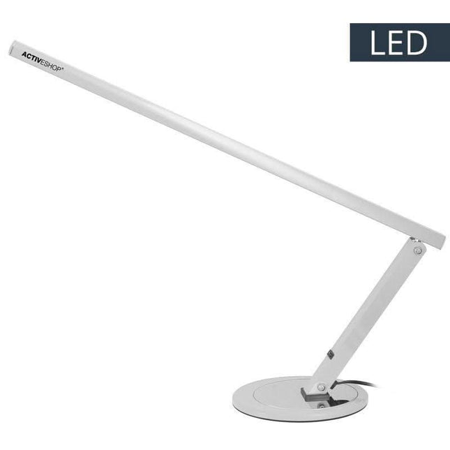 BeautyKit SLIM LED plona stalinė lempa aliuminio spalva – 84 LED diodai, 648 lm, manikiūro darbo vietos apšvietimas