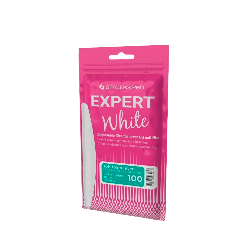 Staleks Pro Expert 40 klijuojami dildės abrazyvai D formos 100 grit Soft 30vnt manikiūrui ir pedikiūrui