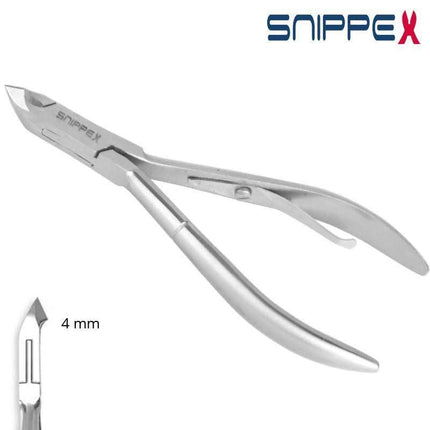 SNIPPEX 4 mm odelių žnyplės pedikiūrui – korozijai atsparus įrankis profesionaliam kutikulų tvarkymui