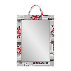 BeautyKit Q-32 UK stačiakampis kirpyklos rankinis veidrodis su JK vėliavos dekoru, 25×35 cm, kirpėjams