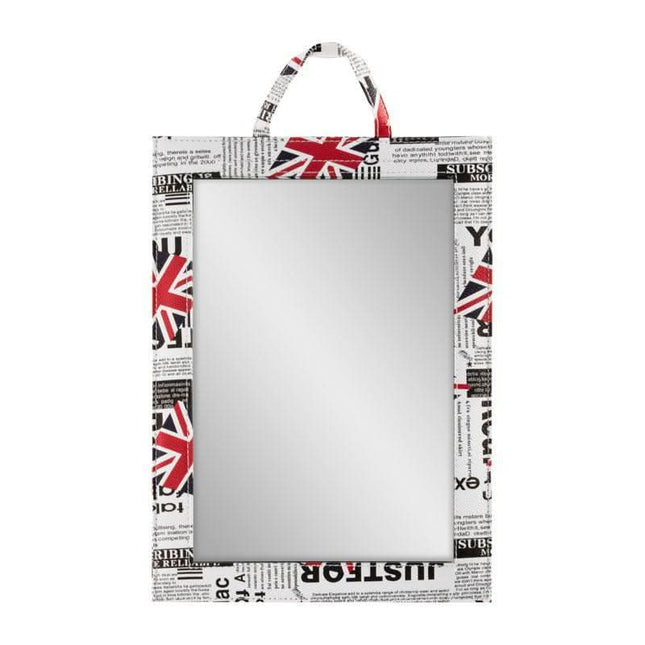 BeautyKit Q-32 UK stačiakampis kirpyklos rankinis veidrodis su JK vėliavos dekoru, 25×35 cm, kirpėjams