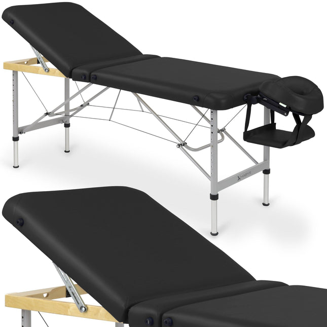 Habys AERO PLUS sulankstomas masažo stalas 60 cm Vinyl Flex K015 juodas – profesionaliam masažo salonui