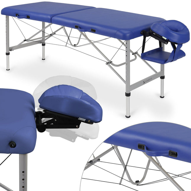 Habys sulankstomas masažo stalas AERO STABILA 60 cm Vinyl Flex K012 tamsiai mėlynas – profesionalus kosmetologinis įrenginys salonams