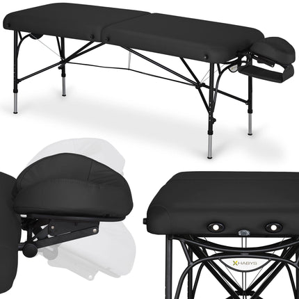 Habys SMART Vinyl Flex sulankstomas masažo stalas 70 cm K015 juodas – profesionalus kosmetologinis baldas salonui