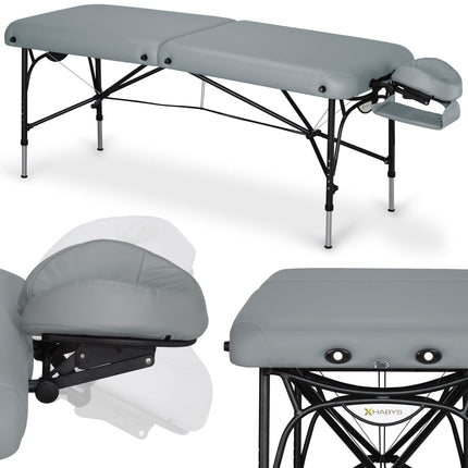 Habys SMART Vinyl Flex sulankstomas masažo stalas 70 cm, pilkas – profesionaliam kosmetologijos salonui
