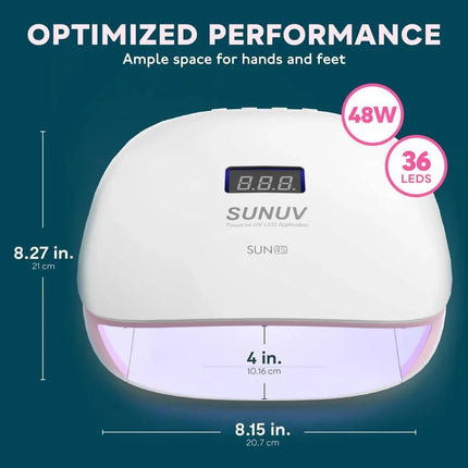 Profesionali SUNUV 48W nagų lempa su automatinio jutiklio funkcija manikiūro studijoms