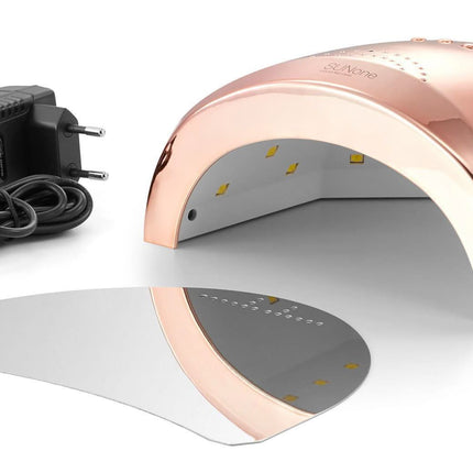 SUNONE SUN1 hibridinė LED/UV lempa nagų technologei – ergonomiška auksinė konstrukcija su keliais džiovinimo režimais