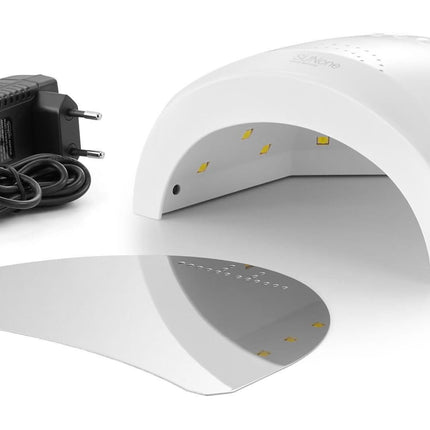 SUNONE SUN1 baltoji LED/UV lempa nagams – kompaktiškas įrenginys kirpyklų ir grožio salonų stalui