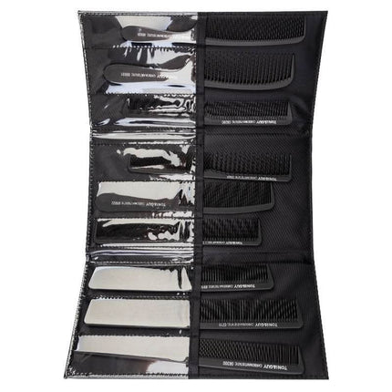 TONI&GUY CARBON šukos kirpyklai – 9 skirtingų formų anglies pluošto šukų rinkinys plaukų formavimui