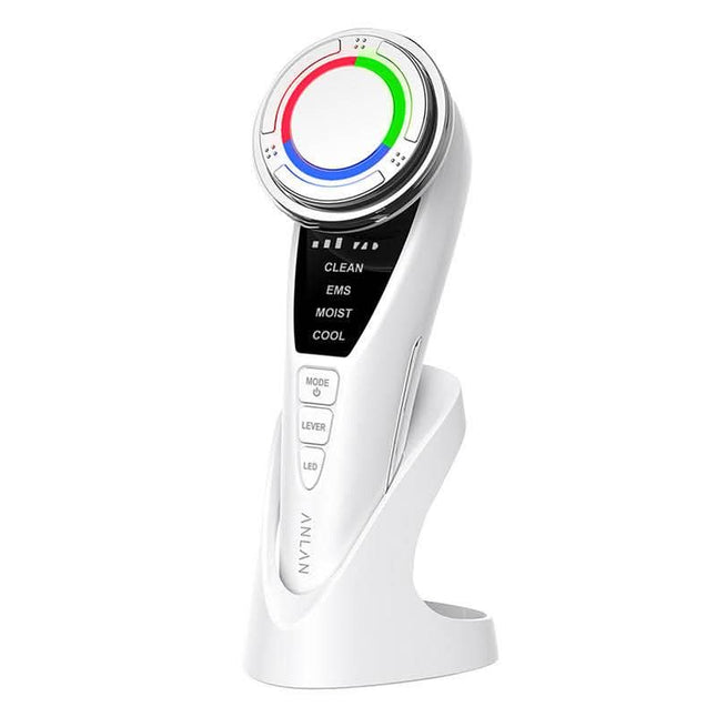 ANLAN ultragarsinis veido masažuoklis su šviesos terapija – profesionali kosmetologinė priemonė salonams