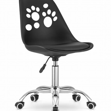 Hurtmeblowy vaikiška kėdė PRINT juoda – ergonomiška sėdynė vaikų kirpykloms ir salonams