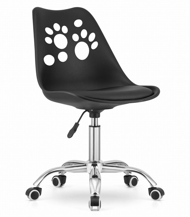 Hurtmeblowy vaikiška kėdė PRINT juoda – ergonomiška sėdynė vaikų kirpykloms ir salonams