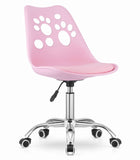 Hurtmeblowy vaikiška kėdė PRINT rožinė – ergonomiška sėdima vieta vaikų kirpyklų salonams