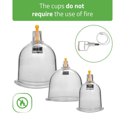Vakuuminės masažo taurelės su pompa HABYS, 24 vnt. rinkinys - kitas vaizdas