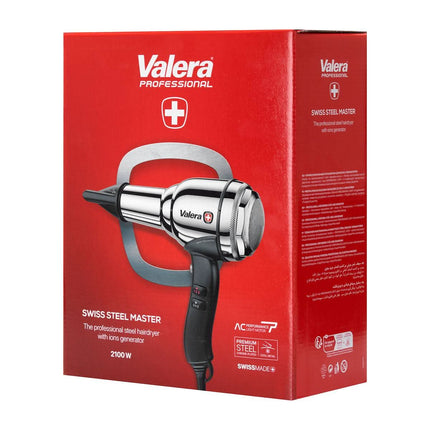 VALERA Steel Master Chrome 2100W saloninis plaukų džiovintuvas – patikima kirpyklos įranga ilgalaikiam naudojimui