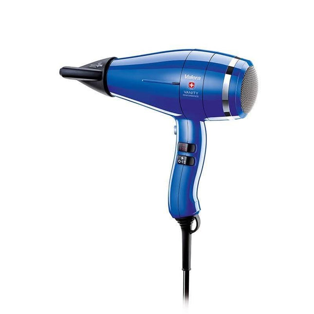 VALERA VANITY PERFORMANCE ROYAL BLUE 2400W profesionalus plaukų džiovintuvas kirpyklai – greitas, tylus AC variklis
