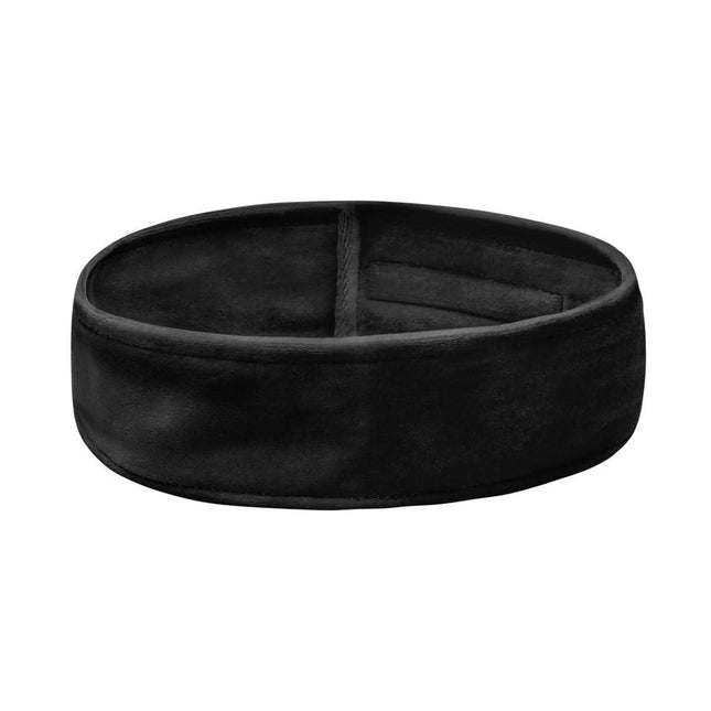 BeautyKit veliūrinė galvos juosta juoda – kosmetologijos priemonė plaukams apsaugoti procedūros metu, 6,5×63 cm, 240 g/m²