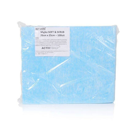 BeautyKit SOFT&SCRUB vienkartiniai neaustiniai rankšluostukai 20×25 cm 100 vnt. – dvipusiai, salonams, higieniškas valymas