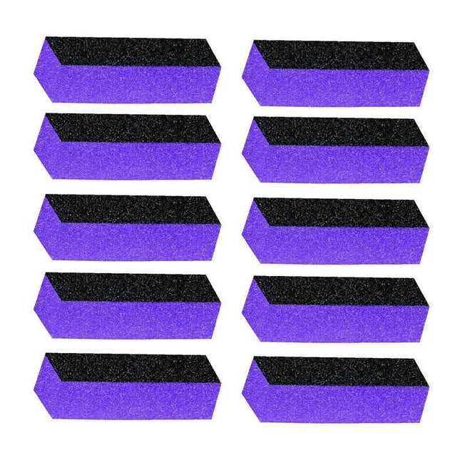 BeautyKit violetinis keturpusis poliravimo blokas manikiūrui, 10 vnt. – 4 darbo paviršiai, salonams