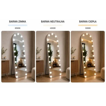 Spogulis ar LED apgaismojumu HOLLYWOOD WA-H01, 160×50 cm