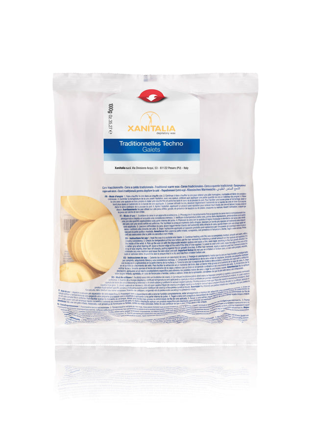 Xanitalia Argan Techno Hard Wax depiliacinio vaško diskai 1 kg profesionaliai kūno depiliacijai salonuose