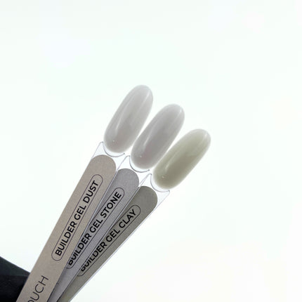 TOUCH trifazio statybinio gelio Clay formulė užtikrina lygų paviršių ir ilgalaikę nagų struktūrą manikiūro procedūroms