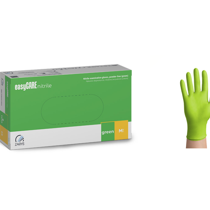 ZARYS easyCARE nitrilinės vienkartinės pirštinės be pudros, žalios, 100 vnt.