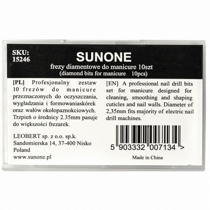 SUNONE deimantinių manikiūro antgalių rinkinys, 10 vnt, 10 vnt diamantinių bitų rinkinys